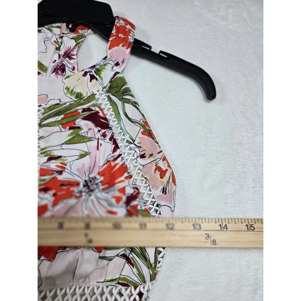 Axel The Label Pink Floral Halter Maxi Dress Smocked Waist Small Tropical Boho